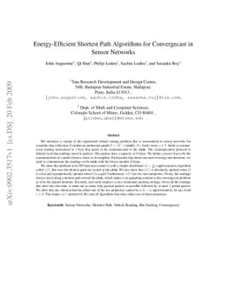 Energy-Efficient Shortest Path Algorithms for Convergecast in Sensor
  Networks