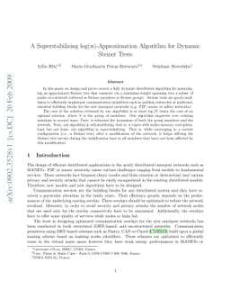 A Superstabilizing $\log(n)$-Approximation Algorithm for Dynamic Steiner
  Trees