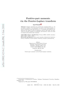 Positive-part moments via the Fourier-Laplace transform