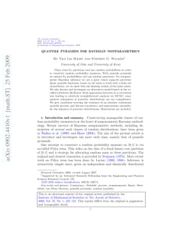 Quantile pyramids for Bayesian nonparametrics