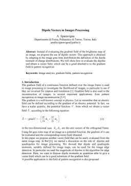Dipole Vectors in Images Processing