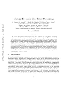 Minimal Economic Distributed Computing