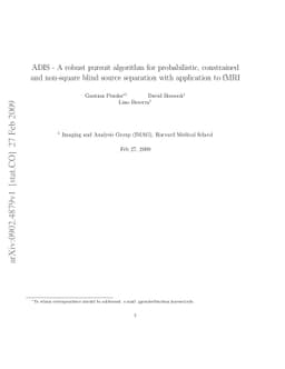 ADIS - A robust pursuit algorithm for probabilistic, constrained and
  non-square blind source separation with application to fMRI
