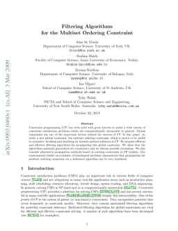 Filtering Algorithms for the Multiset Ordering Constraint