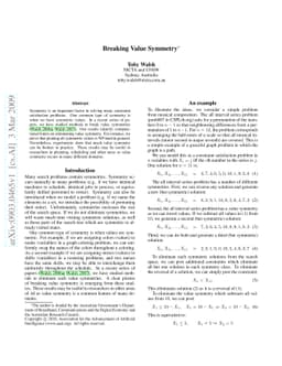 Breaking Value Symmetry