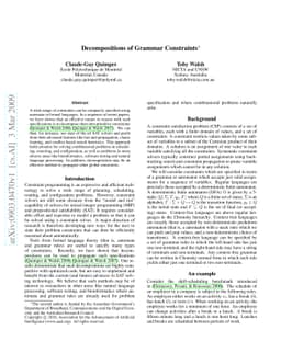 Decompositions of Grammar Constraints