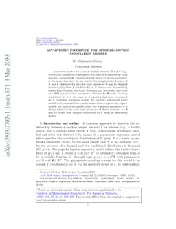 Asymptotic inference for semiparametric association models