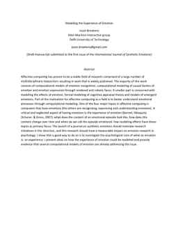 Modeling the Experience of Emotion