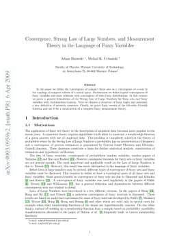 Convergence, Strong Law of Large Numbers, and Measurement Theory in the
  Language of Fuzzy Variables