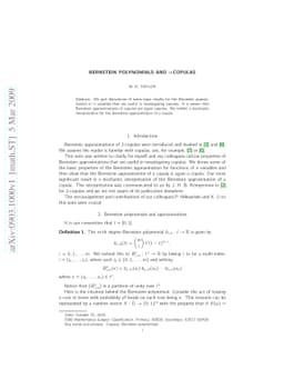 Bernstein Polynomials and n-Copulas