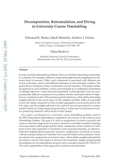 Decomposition, Reformulation, and Diving in University Course
  Timetabling