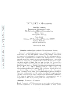 Tetravex is NP-complete
