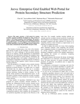 Jeeva: Enterprise Grid-enabled Web Portal for Protein Secondary
  Structure Prediction