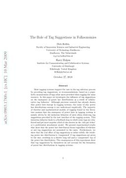 The Role of Tag Suggestions in Folksonomies
