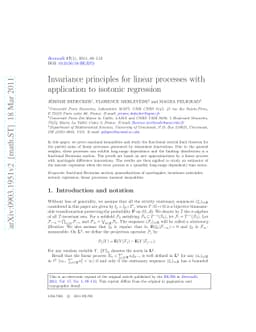 Invariance principles for linear processes with application to isotonic
  regression