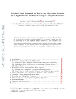 Adaptive Mesh Approach for Predicting Algorithm Behavior with
  Application to Visibility Culling in Computer Graphics