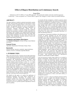 Effect of Degree Distribution on Evolutionary Search