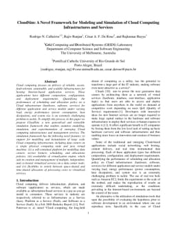 CloudSim: A Novel Framework for Modeling and Simulation of Cloud
  Computing Infrastructures and Services