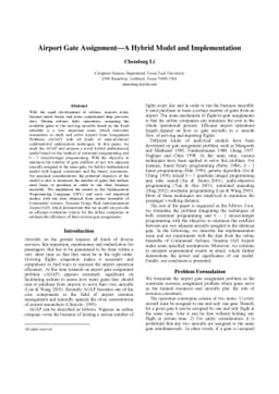 Airport Gate Assignment A Hybrid Model and Implementation
