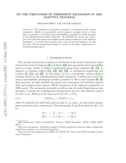 On the usefulness of persistent excitation in ARX adaptive tracking