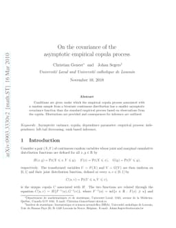 On the covariance of the asymptotic empirical copula process