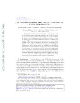 On the false discovery rate and an asymptotically optimal rejection
  curve