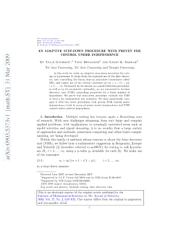 An adaptive step-down procedure with proven FDR control under
  independence