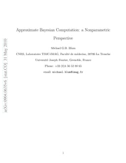 Approximate Bayesian Computation: a nonparametric perspective