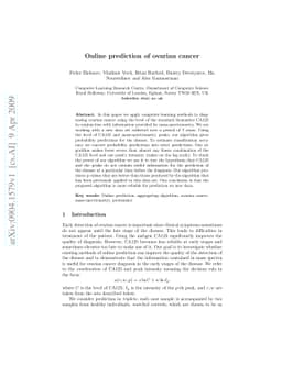 Online prediction of ovarian cancer