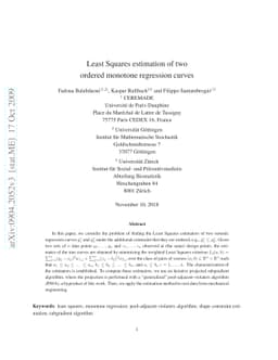 Least Squares estimation of two ordered monotone regression curves