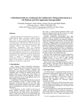 A Distributed Software Architecture for Collaborative Teleoperation
  based on a VR Platform and Web Application Interoperability