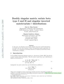 Doubly singular matrix variate beta type I and II and singular inverted
  matricvariate $t$ distributions