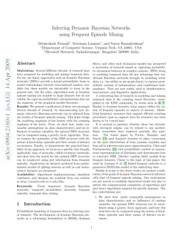 Inferring Dynamic Bayesian Networks using Frequent Episode Mining