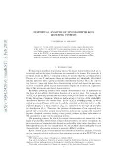 Statistical analysis of single-server loss queueing systems