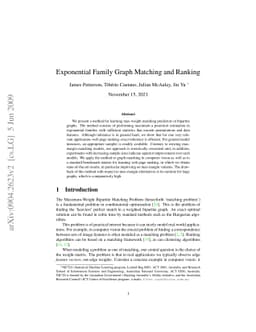 Exponential Family Graph Matching and Ranking
