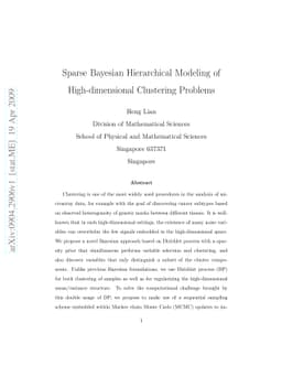 Sparse Bayesian Hierarchical Modeling of High-dimensional Clustering
  Problems