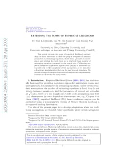 Extending the scope of empirical likelihood