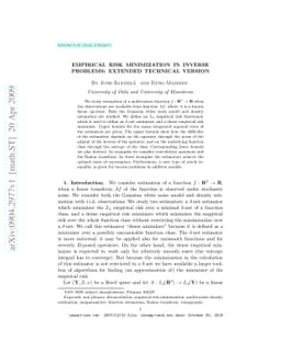 Empirical risk minimization in inverse problems: Extended technical
  version