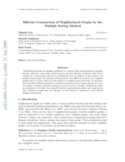 Efficient Construction of Neighborhood Graphs by the Multiple Sorting
  Method