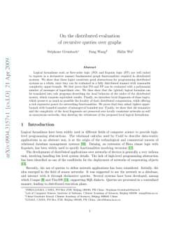 On the distributed evaluation of recursive queries over graphs
