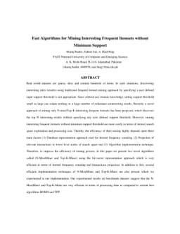 Fast Algorithms for Mining Interesting Frequent Itemsets without Minimum
  Support