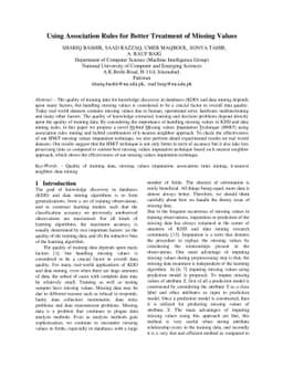 Using Association Rules for Better Treatment of Missing Values
