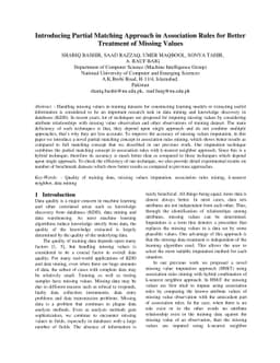 Introducing Partial Matching Approach in Association Rules for Better
  Treatment of Missing Values
