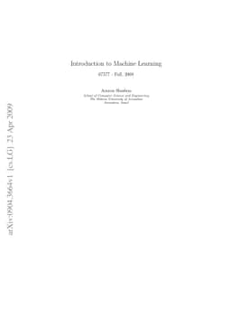 Introduction to Machine Learning: Class Notes 67577
