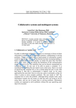Collaborative systems and multiagent systems