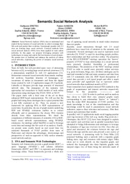 Semantic Social Network Analysis