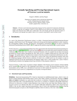 Formally Specifying and Proving Operational Aspects of Forensic Lucid in
  Isabelle