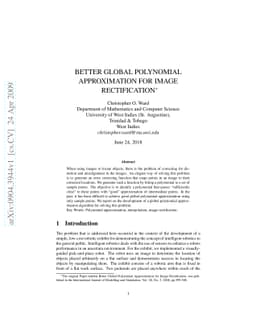 Better Global Polynomial Approximation for Image Rectification