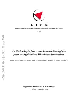 Java Technology : a Strategic Solution for Interactive Distributed
  Applications