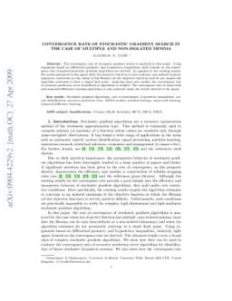 Convergence Rate of Stochastic Gradient Search in the Case of Multiple
  and Non-Isolated Minima